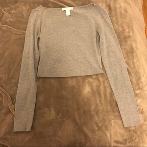 Forever 21 Gray Crop Long Sleeve